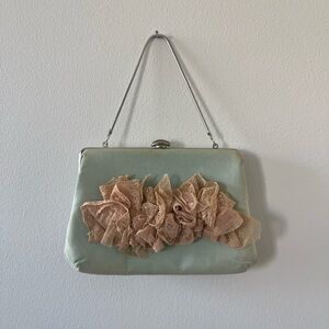Vintage Upcycled Minty Green Clutch